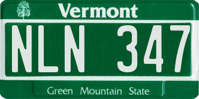 VT license plate NLN347