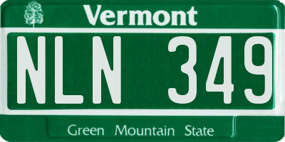 VT license plate NLN349