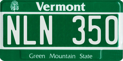 VT license plate NLN350