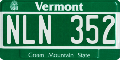 VT license plate NLN352
