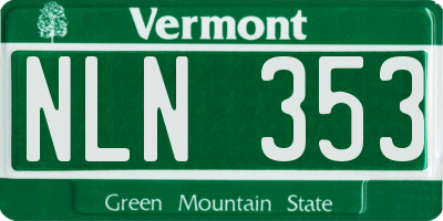 VT license plate NLN353