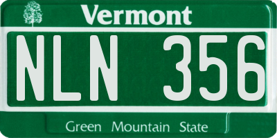 VT license plate NLN356