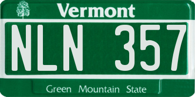 VT license plate NLN357