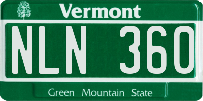 VT license plate NLN360