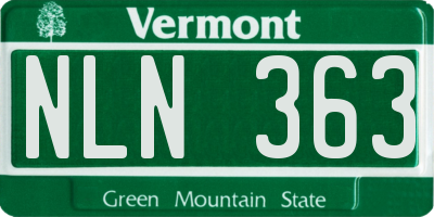 VT license plate NLN363