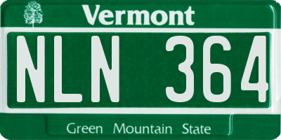 VT license plate NLN364