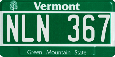 VT license plate NLN367