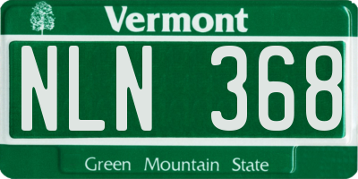VT license plate NLN368