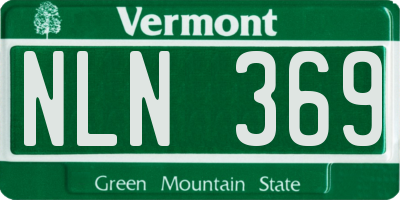 VT license plate NLN369