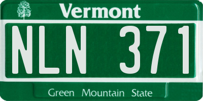 VT license plate NLN371