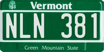 VT license plate NLN381
