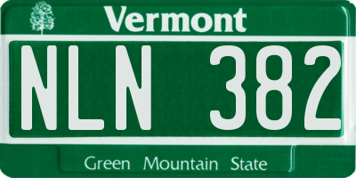 VT license plate NLN382
