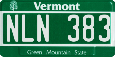 VT license plate NLN383
