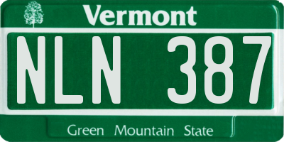 VT license plate NLN387