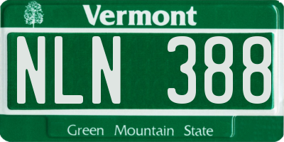 VT license plate NLN388