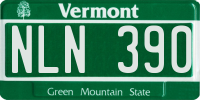 VT license plate NLN390