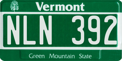 VT license plate NLN392