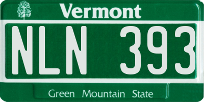VT license plate NLN393