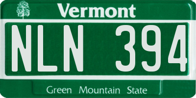 VT license plate NLN394