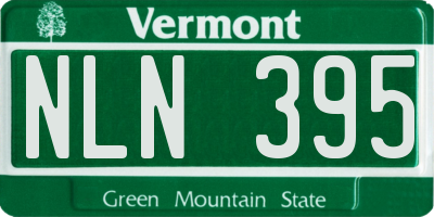 VT license plate NLN395