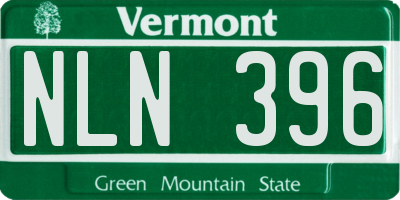 VT license plate NLN396