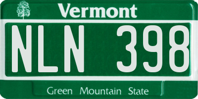 VT license plate NLN398