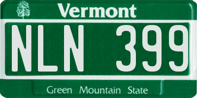 VT license plate NLN399