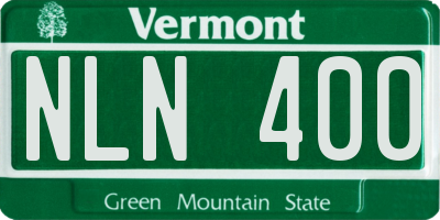 VT license plate NLN400