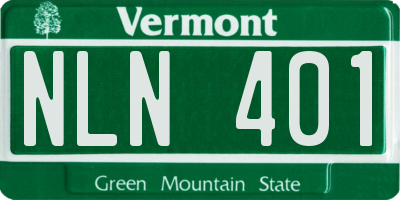 VT license plate NLN401