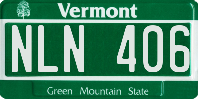 VT license plate NLN406