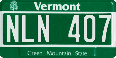 VT license plate NLN407