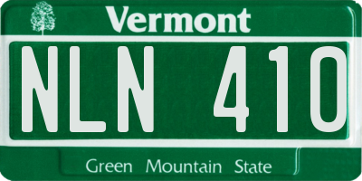 VT license plate NLN410