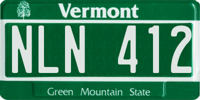 VT license plate NLN412