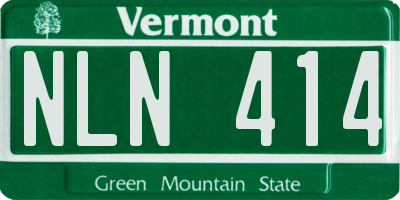 VT license plate NLN414