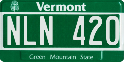 VT license plate NLN420