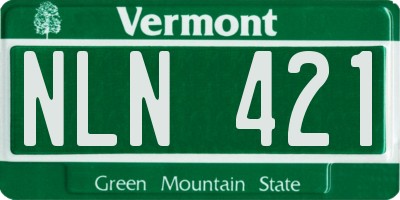 VT license plate NLN421