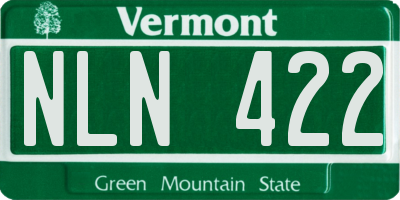 VT license plate NLN422