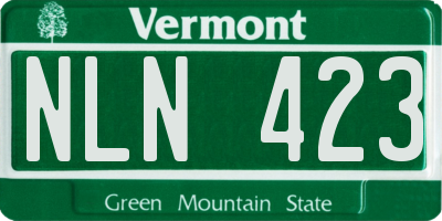 VT license plate NLN423