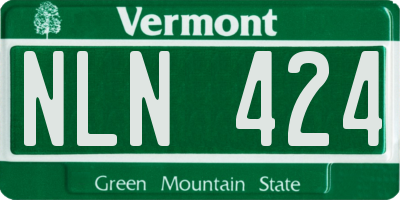 VT license plate NLN424