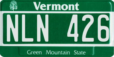 VT license plate NLN426