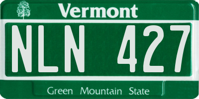 VT license plate NLN427