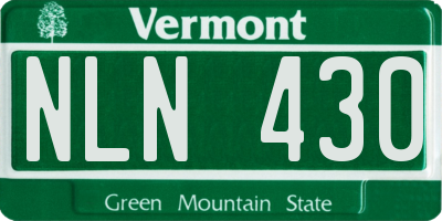 VT license plate NLN430