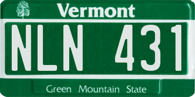 VT license plate NLN431