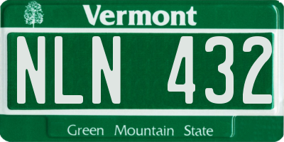 VT license plate NLN432