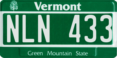 VT license plate NLN433
