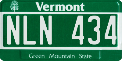 VT license plate NLN434