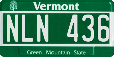 VT license plate NLN436