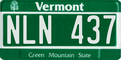 VT license plate NLN437