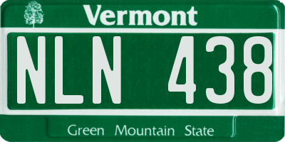 VT license plate NLN438