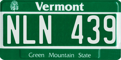 VT license plate NLN439